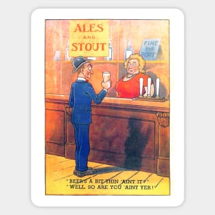 Funny Postcard,  British seaside resort postcard humor. c 1950's Sticker